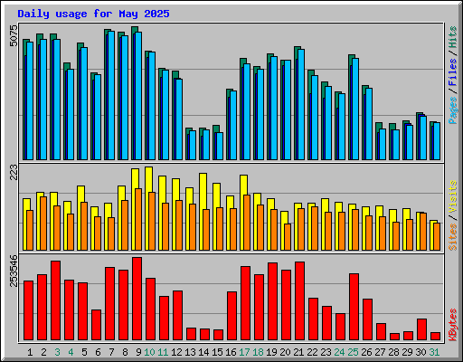 Daily usage for May 2025