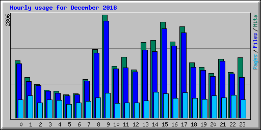 Hourly usage for December 2016