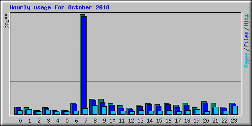 Hourly usage for October 2018