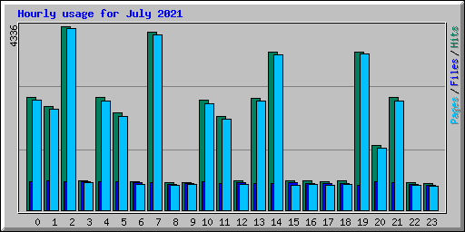 Hourly usage for July 2021