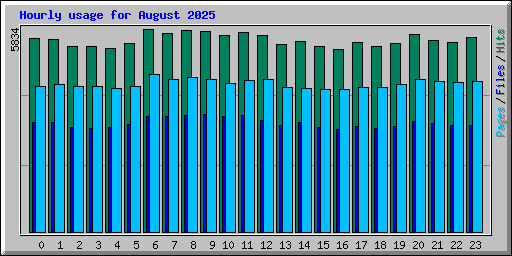 Hourly usage for August 2025
